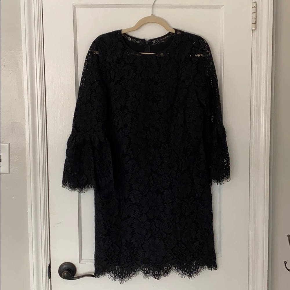 Black lace dress with bell sleeve